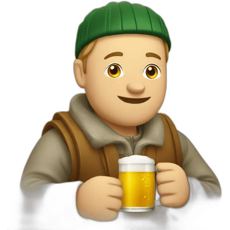 Lithuanian drinking beer emoji