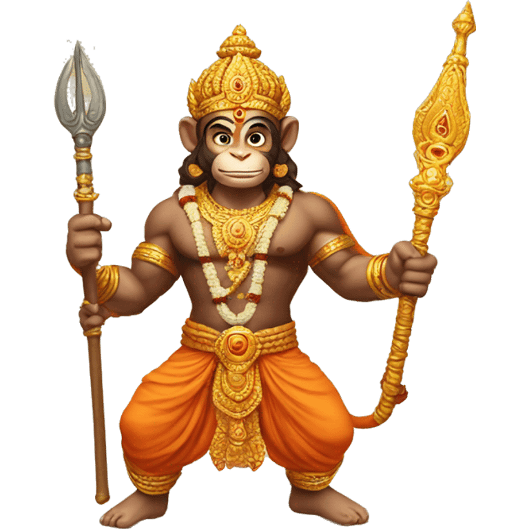 lord hanuman With weapon emoji