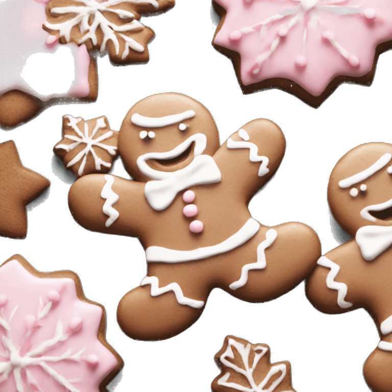 Christmas gingerbread cookies light pink aesthetic emoji