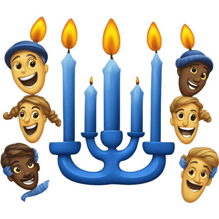 Hanukkah candles with Jewish dancers on top emoji