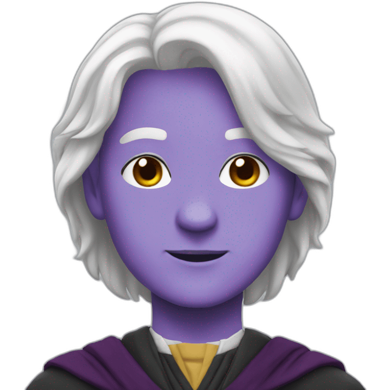 hogwarts student in purple color with white hair emoji