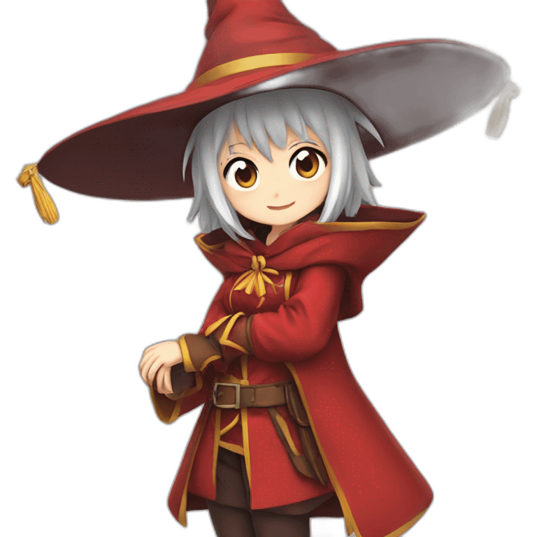 female mage red clothing pointy hat megumin emoji