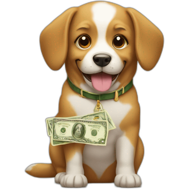 dog with money emoji