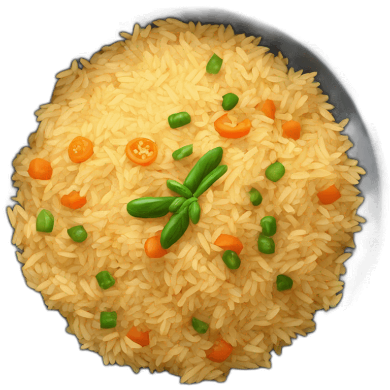 top view of a bowl of Uzbek pilaf emoji