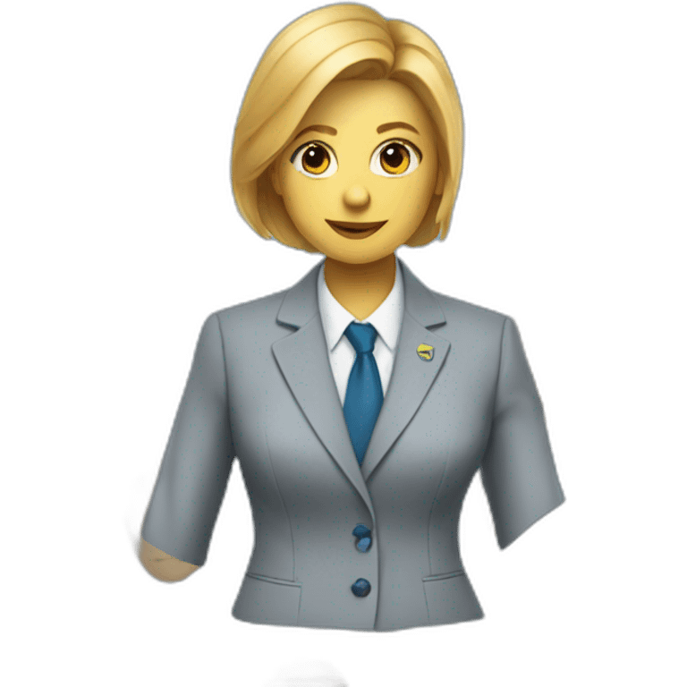 sandra borch blue suit emoji