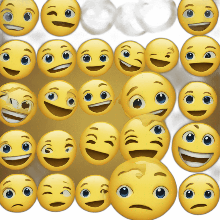 Smiley with 12 faces emoji