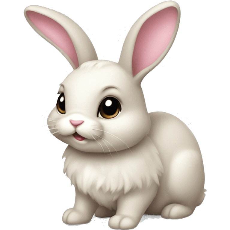 cute realistic bunny with bows  emoji