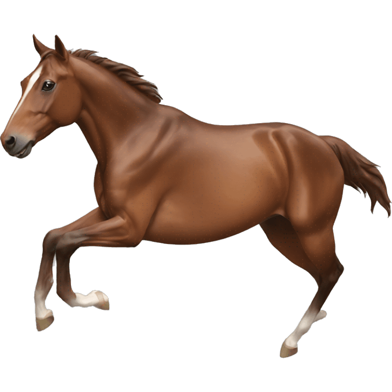 jumping brown Thoroughbred horse emoji