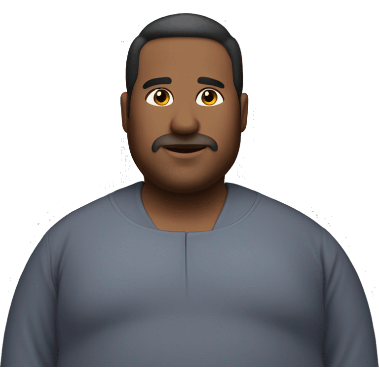 Fat guy with no beard no mustache wearing thobe  emoji