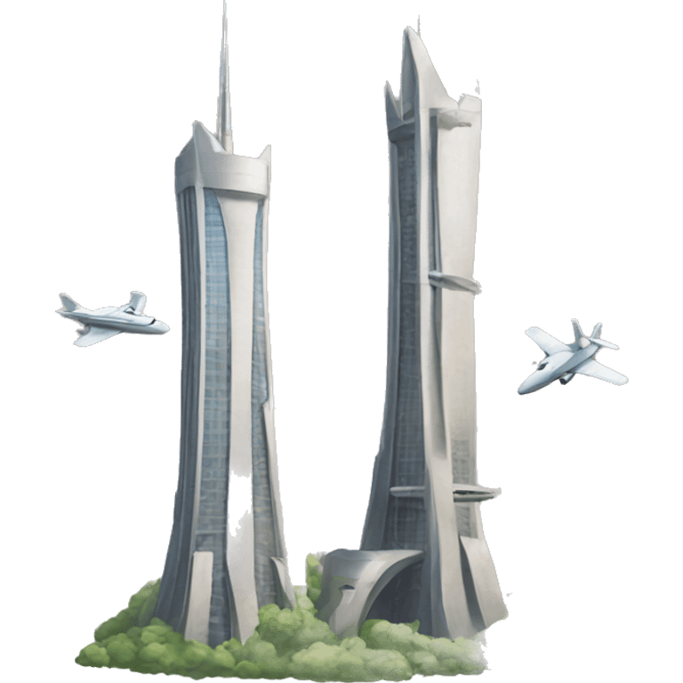 Two towers and two planes emoji