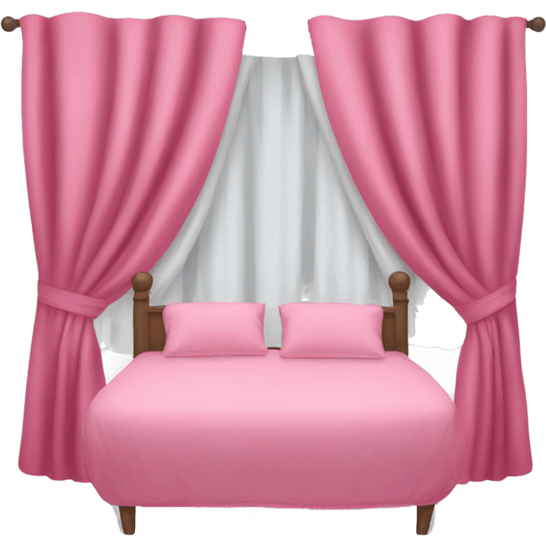 Pink bed with curtains  emoji