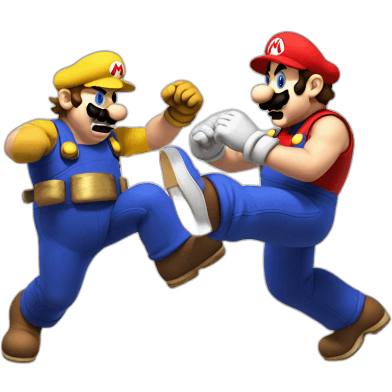 Mario fights Wario emoji