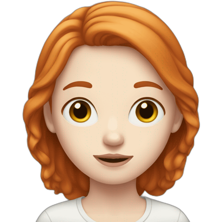 girl with ginger hair and a pale white face and frecke;s emoji