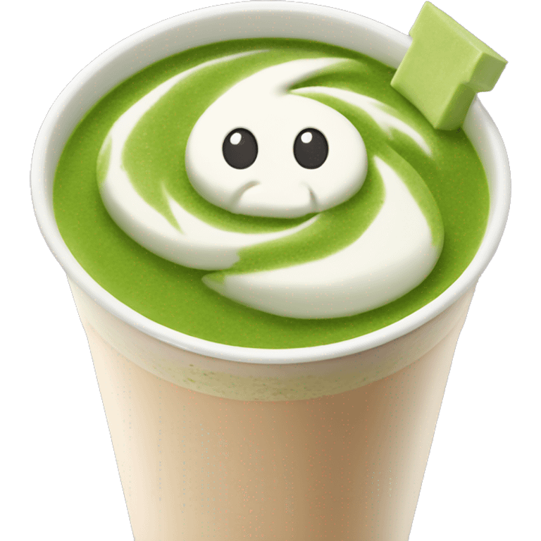 Ein Eis matcha latte mit schleife emoji