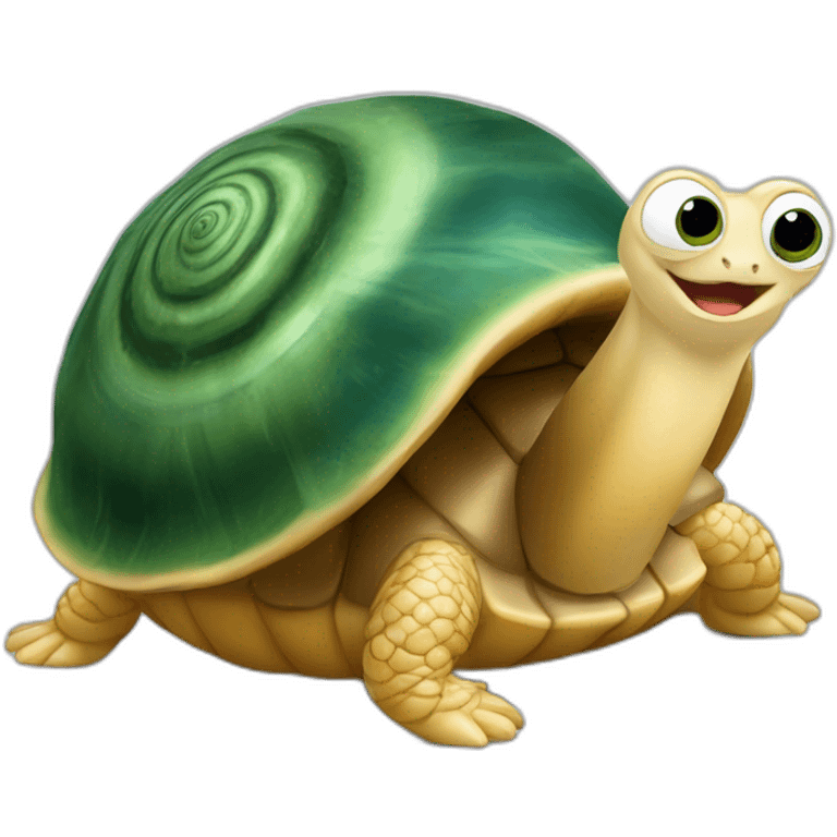 escargot sur une tortue emoji