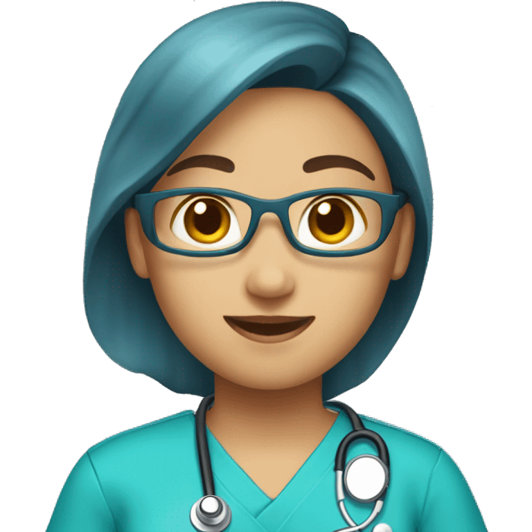 Medical assistant wearing blue scrubs emoji