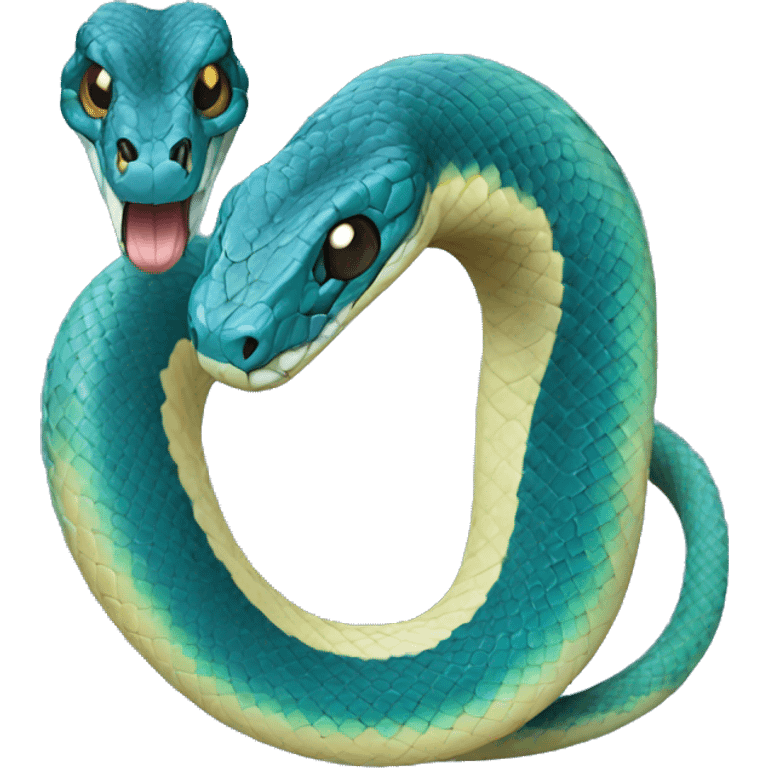 Blue viper snake emoji