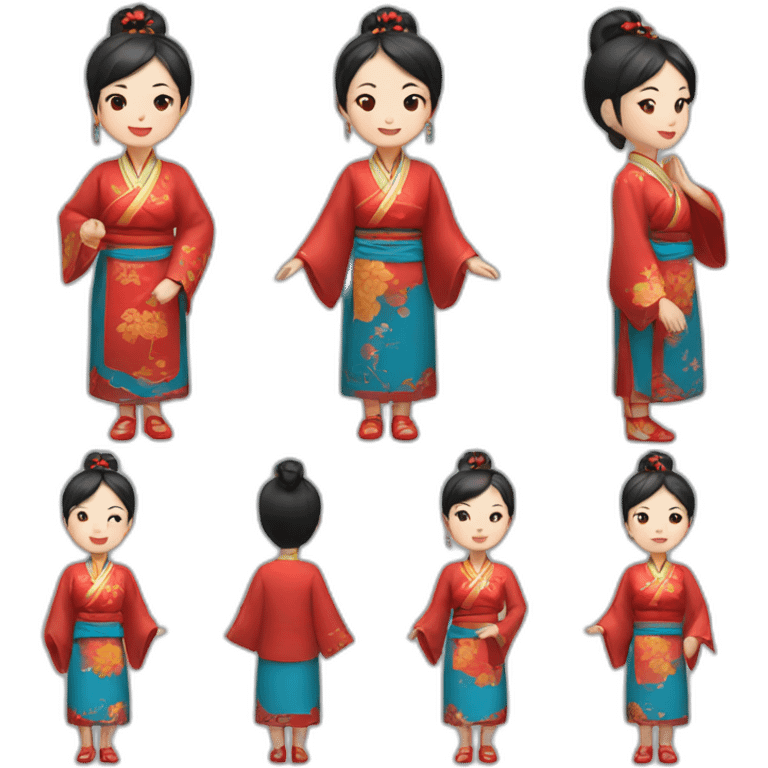 Chinese lady wear Chinese traditional clothes emoji