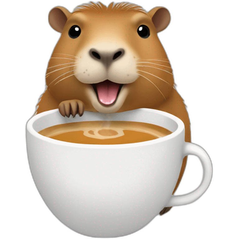 capybara drinking a latte emoji