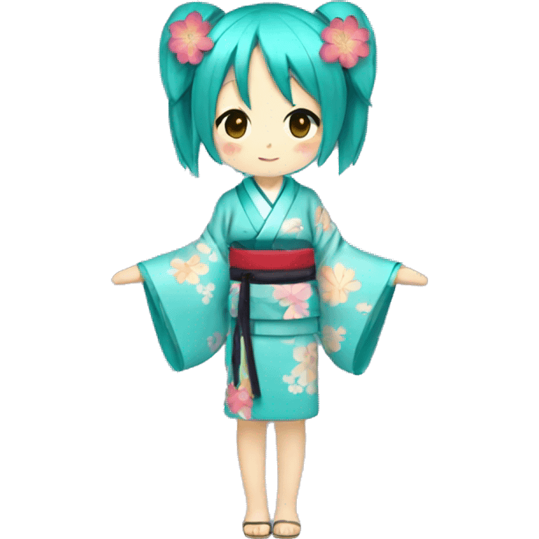 Hatsune miku wearing a kimono emoji