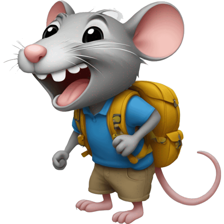 A rat that is laughing and hiking  emoji