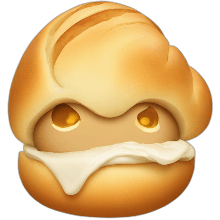 Dinner roll face emoji