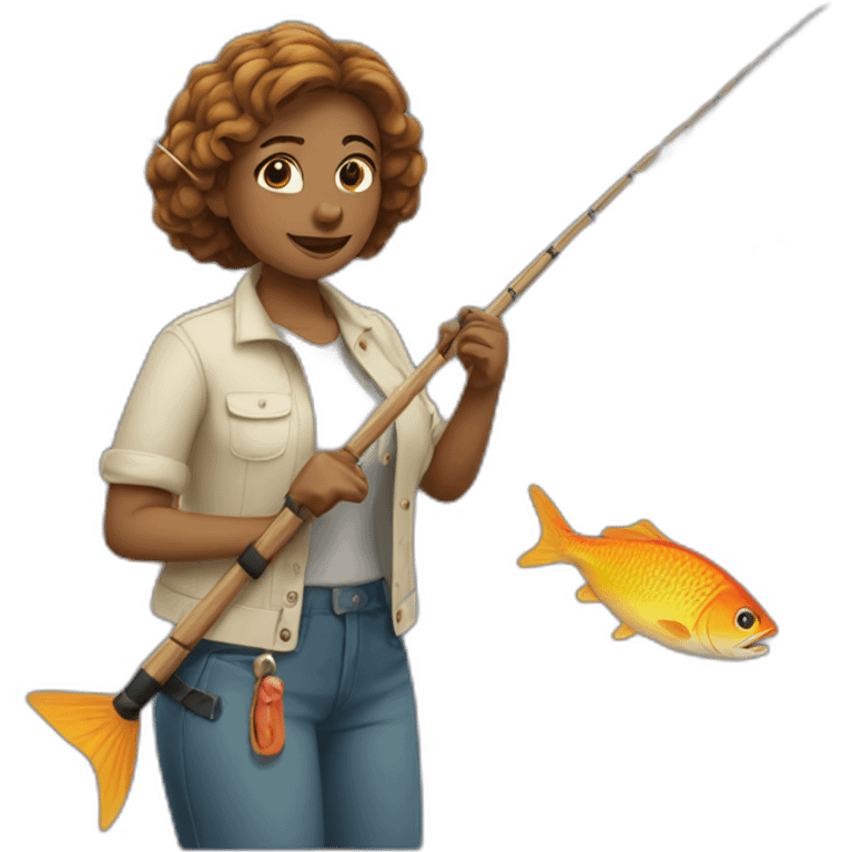 A woman fished it emoji