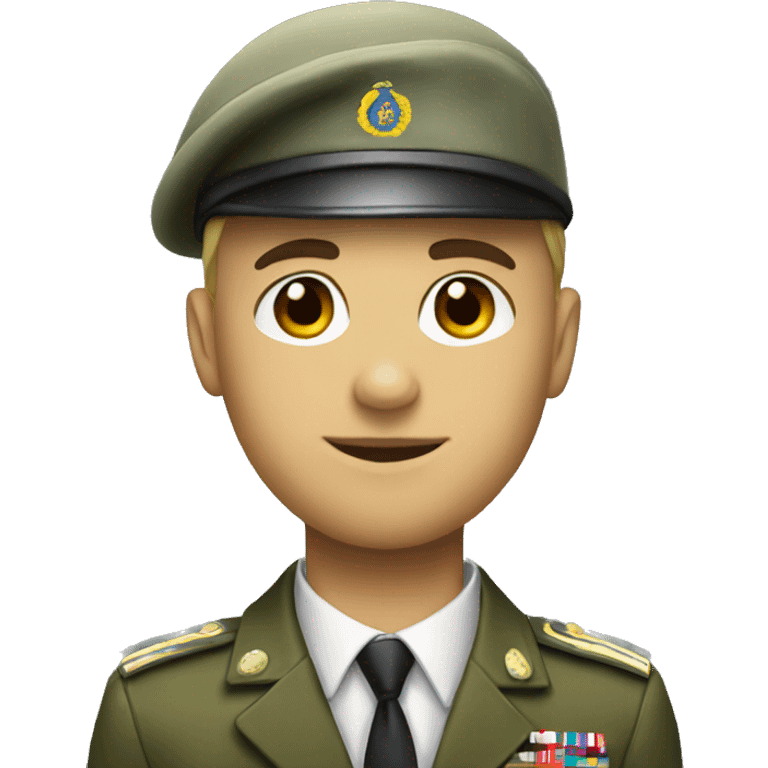 Army solider white skin in suit and a beret emoji