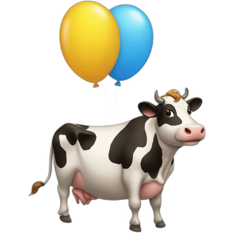 cow riding baloon emoji