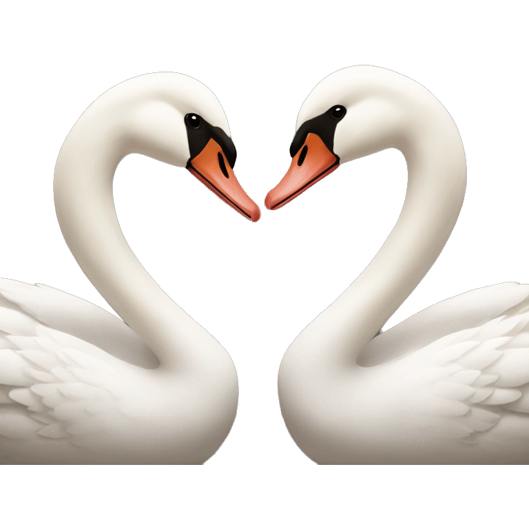 Brown swan and white swan couple emoji