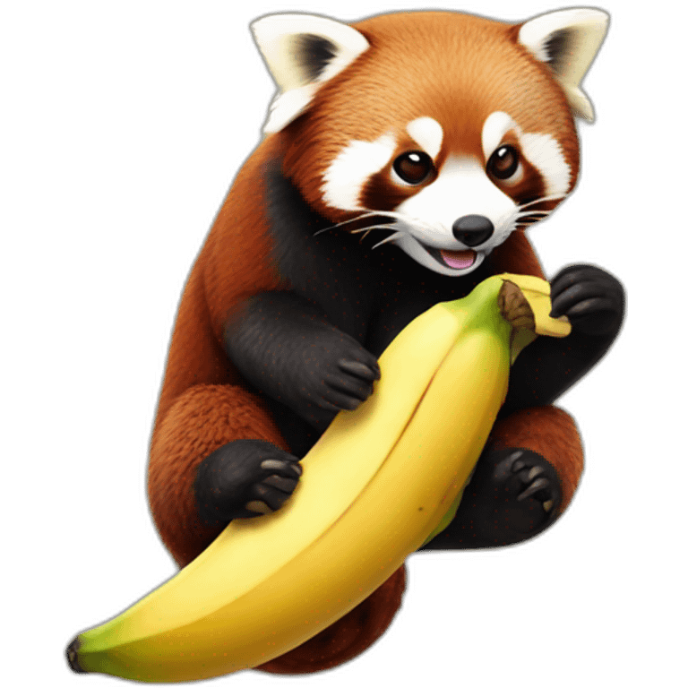 red panda with banana emoji