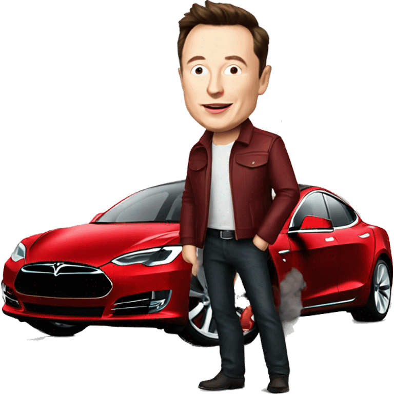 Red tesla Elon musk emoji