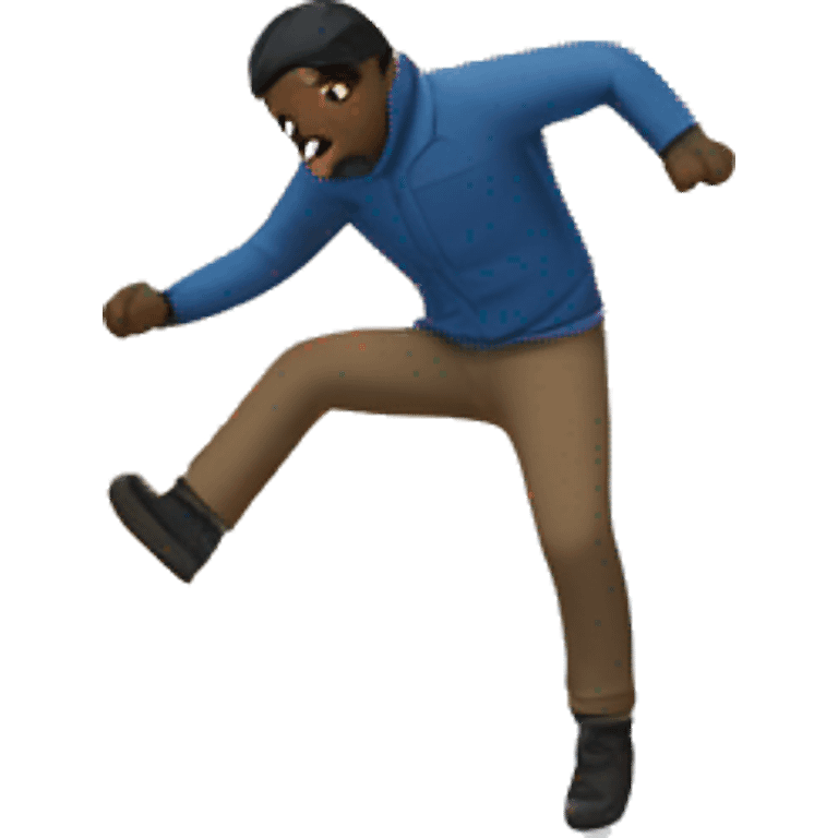 Man falling off of a snowy cliff emoji