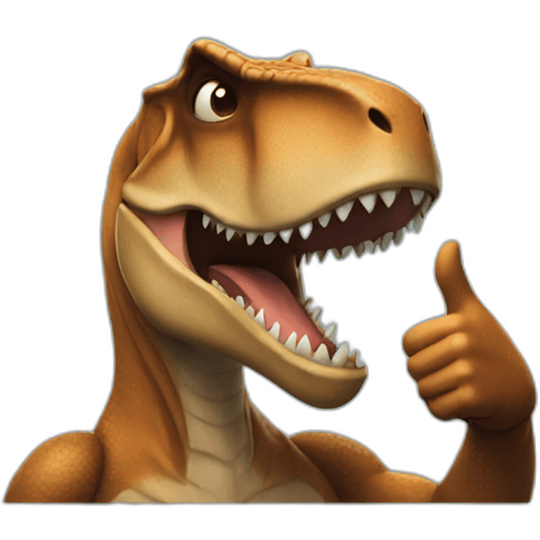 T-Rex with Batman mask thumbs up emoji