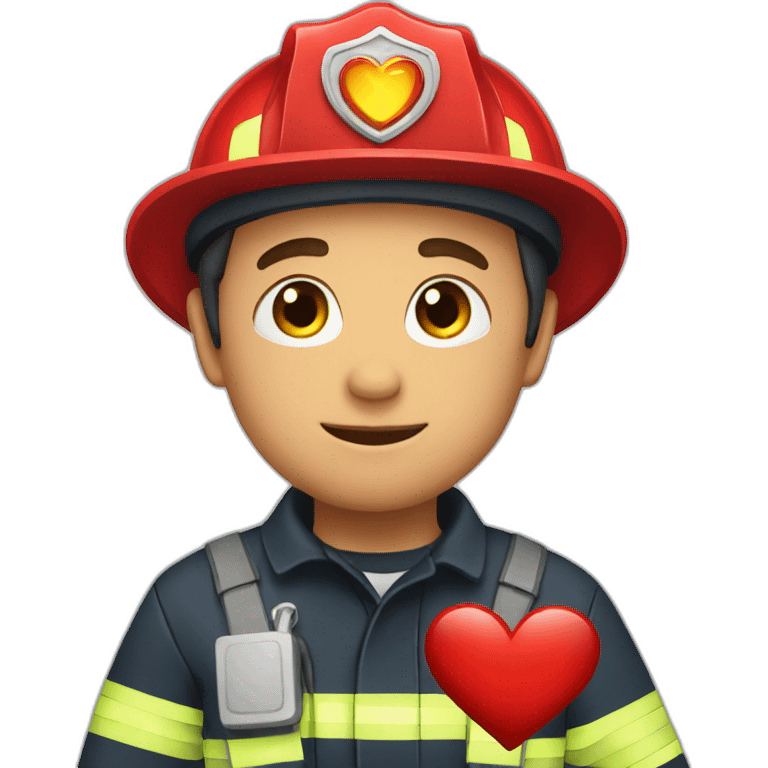 Fireman with heart emoji