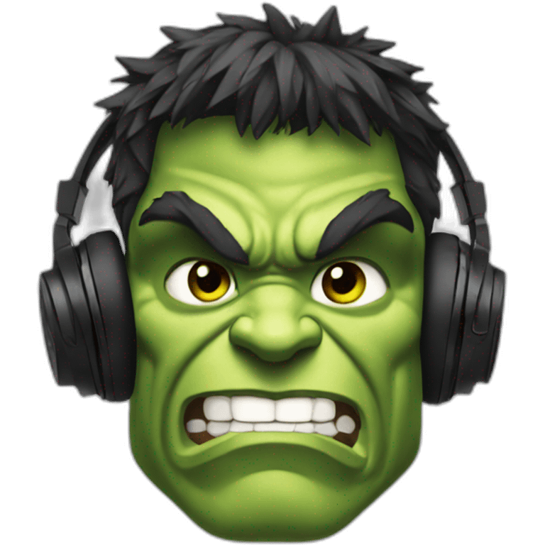 the hulk with dj headphones  emoji