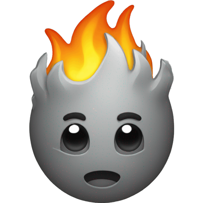 Grey fire hot emoji