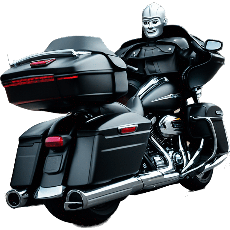 Tin Man on black Harley road glide emoji