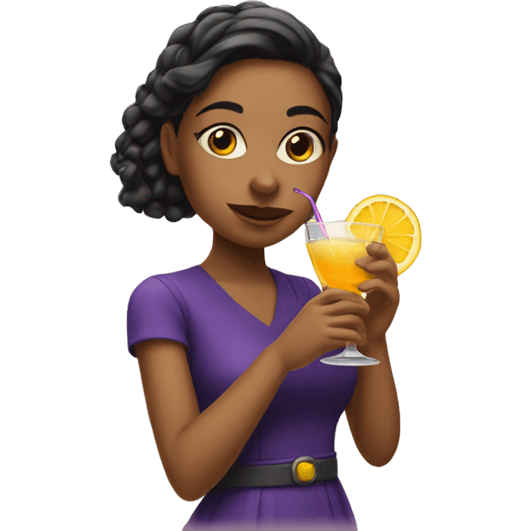 girl drinking cocktail  emoji