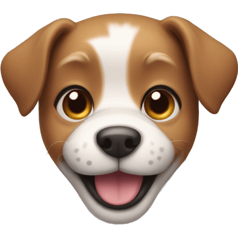 dog with cute smiling+ emoji