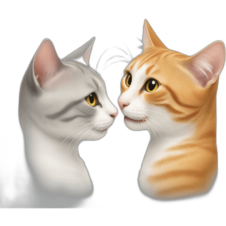 cat tapping other cat on the nose emoji