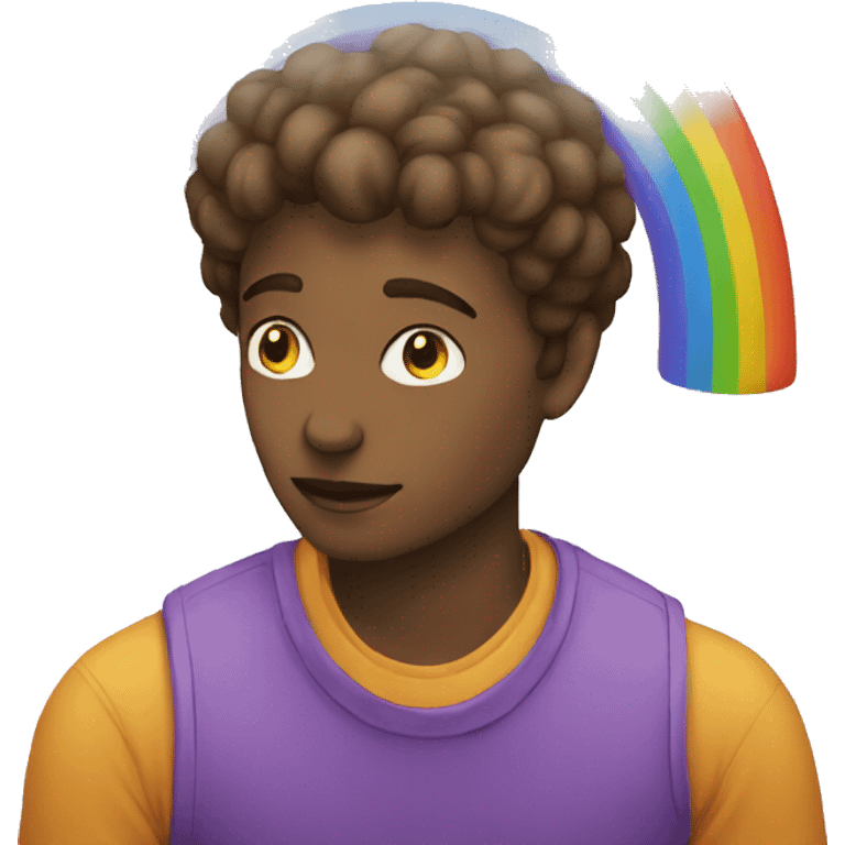 person thinking rainbow emoji