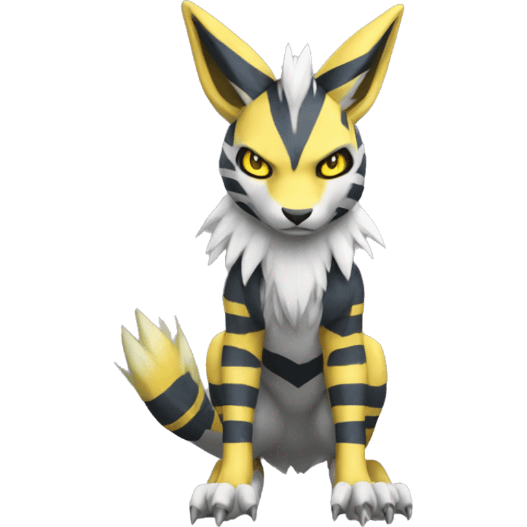 Zeraora-Renamon full body with stripes emoji