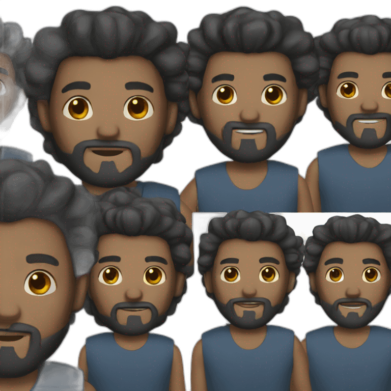 Black hair man with anchor beard emoji