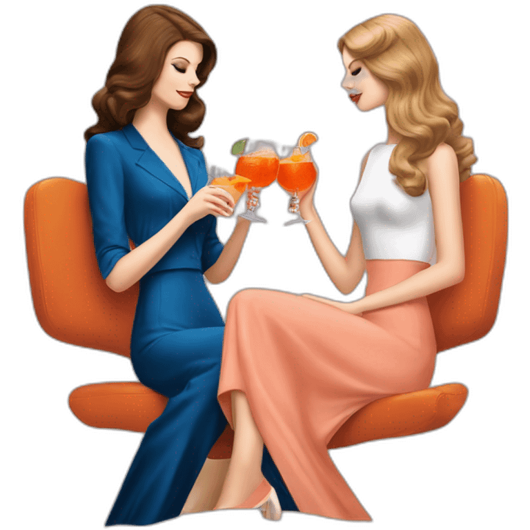 Lana del Rey & Taylor Swift drinking aperol sprizz emoji