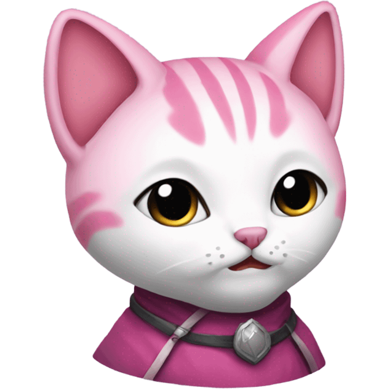 Pink cats playing dnd emoji