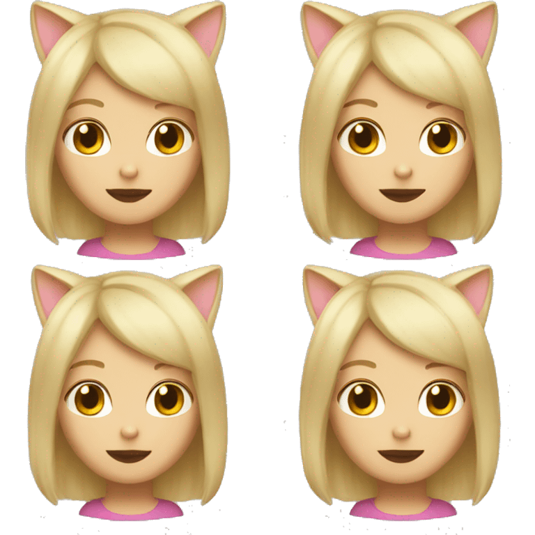 Blonde Girl with cat ear hat on emoji