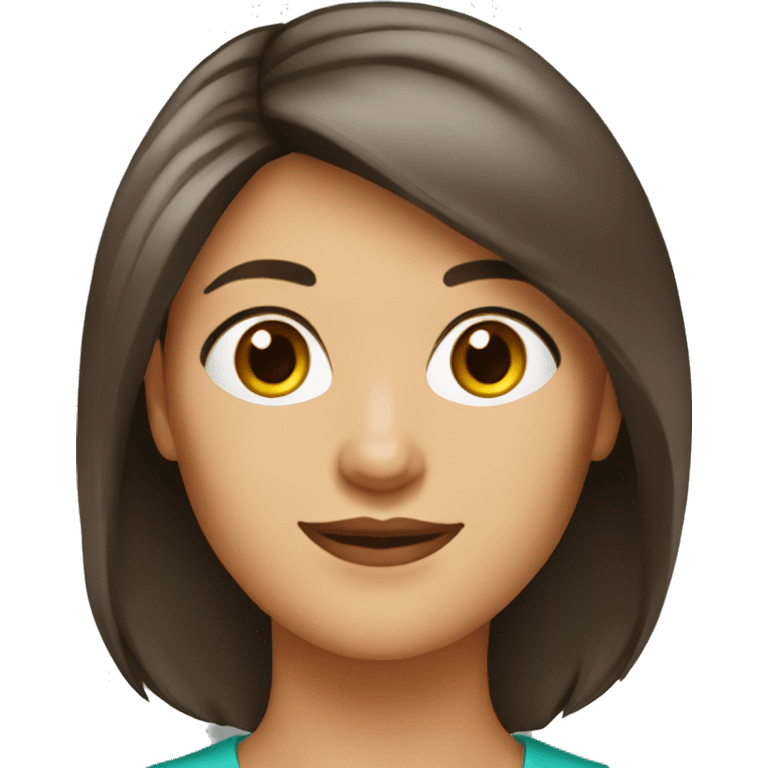 Femme 50 ans yeux noirs brune cheveux mi-Long emoji