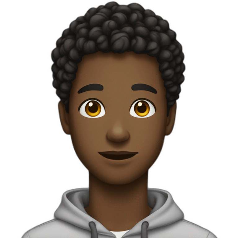 Beautiful black male teenager with short curls emoji