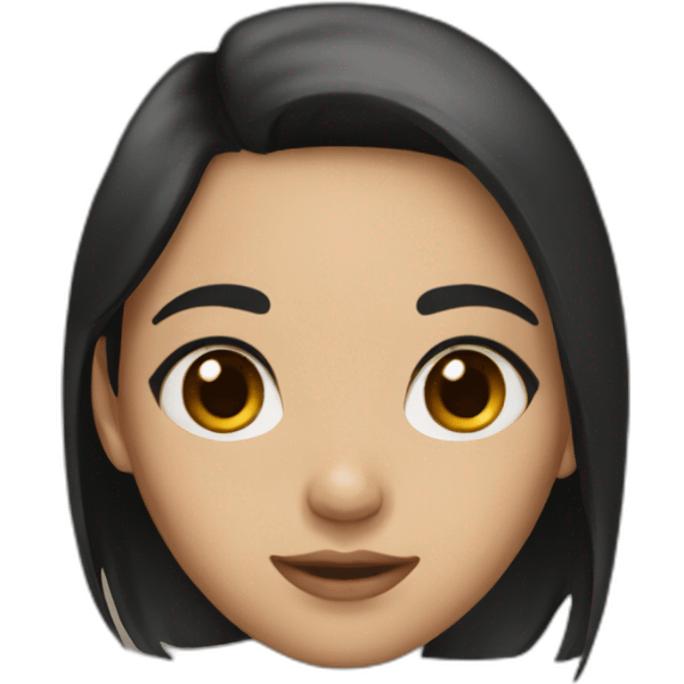 girl with black hair and brown eyes  emoji